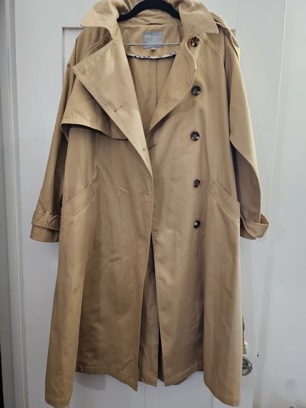 ASOS Beige Double-Breasted Trench Coat